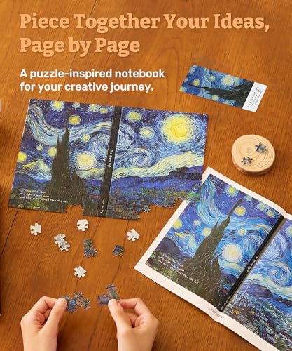 PieceRelax A5 Puzzle Journal 329 Plastic Pieces for Adults - Van Gogh - The Starry Night - Book Cover & Notebook, Unique Puzzle Gift, Jigsaw Artwork [YA1063] - Image 2