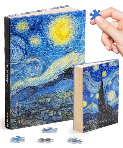 PieceRelax A5 Puzzle Journal 329 Plastic Pieces for Adults - Van Gogh - The Starry Night - Book Cover & Notebook, Unique Puzzle Gift, Jigsaw Artwork [YA1063] - Image 1