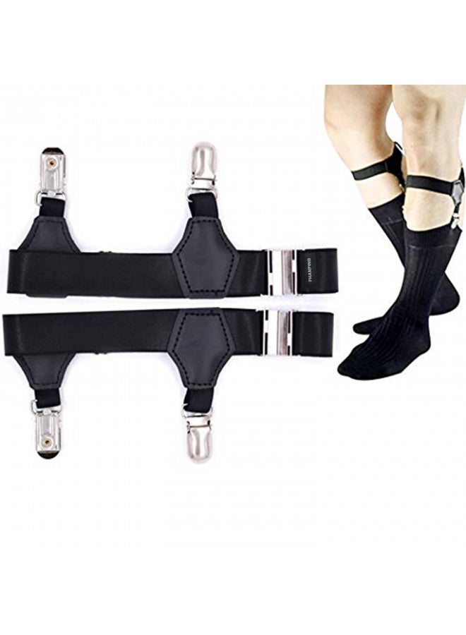 PHANPING Mens Sock Garters Belt Adjustable 2-pack Sturdy Clip Suspenders - Image 1