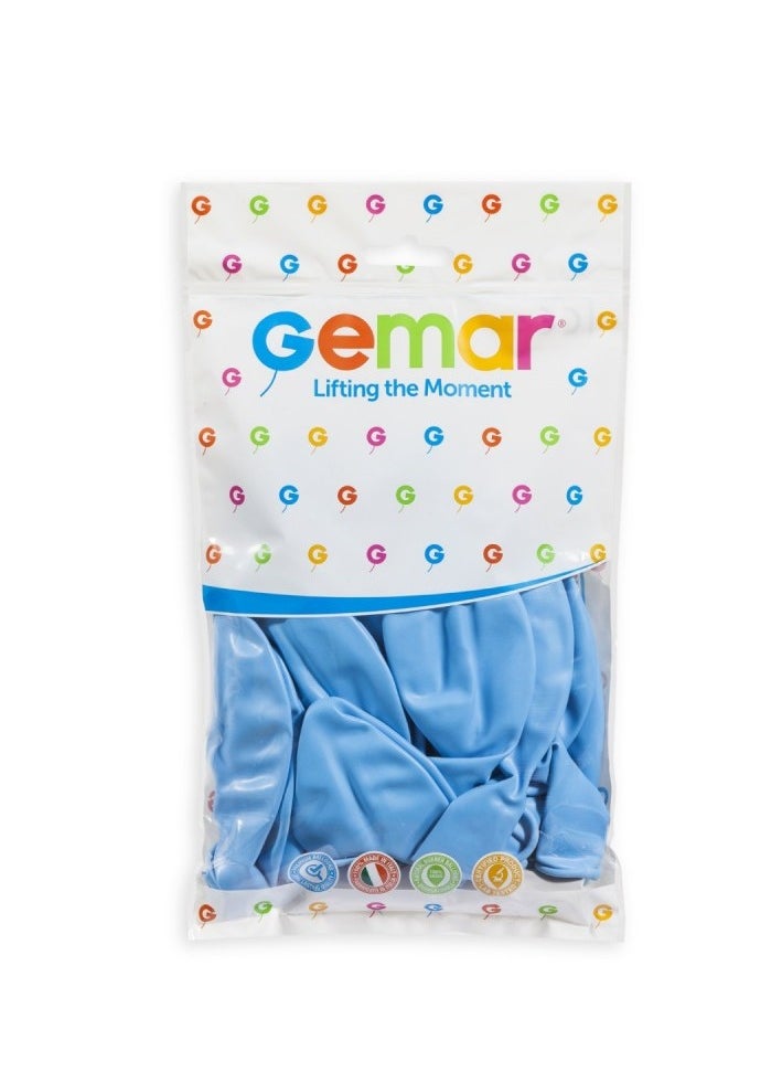 Gemar 19" Standard Baby Blue Latex Balloon 10Ct  - Image 2