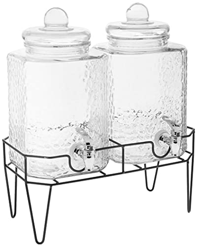 Style Setter Glass Beverage Dispenser with Stand (Set of 2), 1.5 Gallon Glass Drink Dispenser with Stand & Spigot, Party Drink Dispenser for Lemonade, Punch, Water, Juice Dispensers for Parties - Image 5