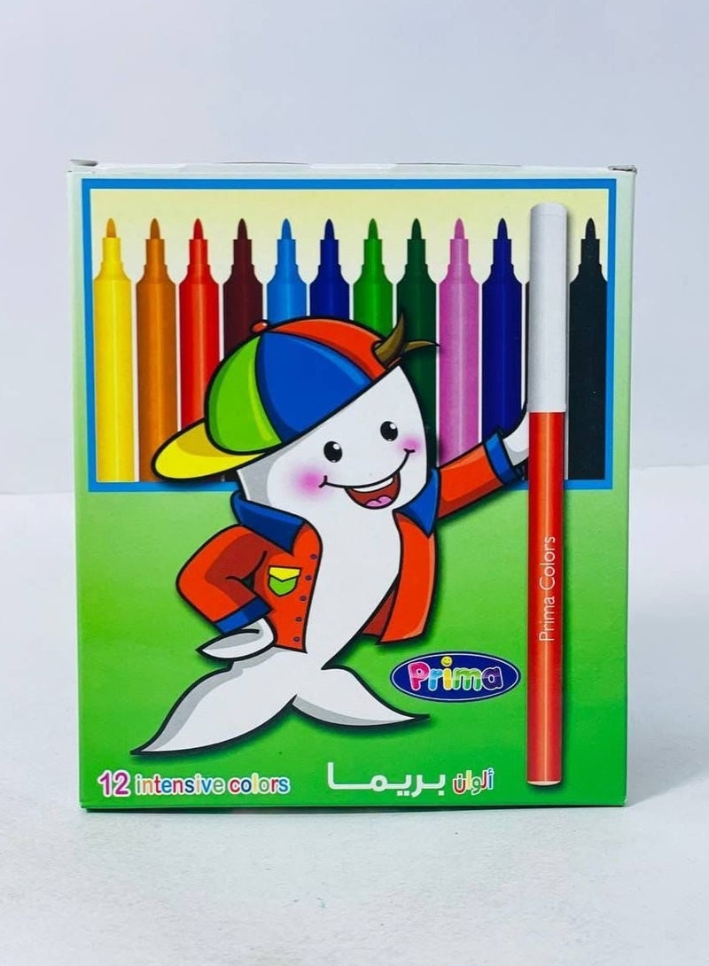 بريما الوان فلوماستر من بريما - 12 لون متعددة الالوان - Image 1