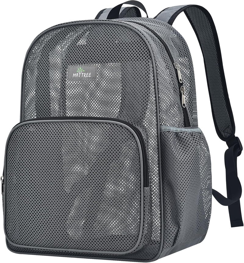 MAYTREE Mesh Backpack for School Beach Swimming Outdoor Fitness, Heavy Duty Mesh Bookbag with Sturdy Mesh Material - Image 1