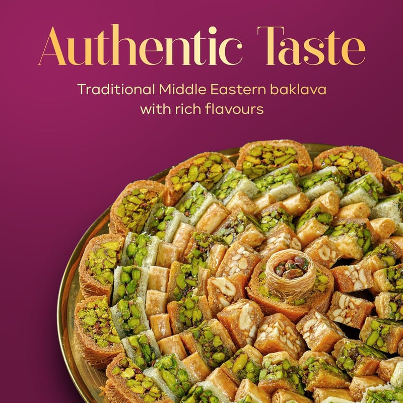 Abu Al Jedi 750g Mixed Baklava - Premium Arabic Sweets Gift Box for Eid, Diwali, and Special Occasions – Middle Eastern Dessert – Traditional Baklawa - Image 4