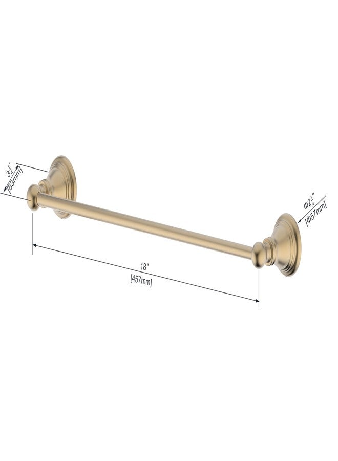 Derengge 18 Inch Single Bars Towel Rack Rod Bath Towel Bar Classic Wall Mounted Bathroom Towel Holder,Brushed Gold Finished,F-0806-BG - Image 2