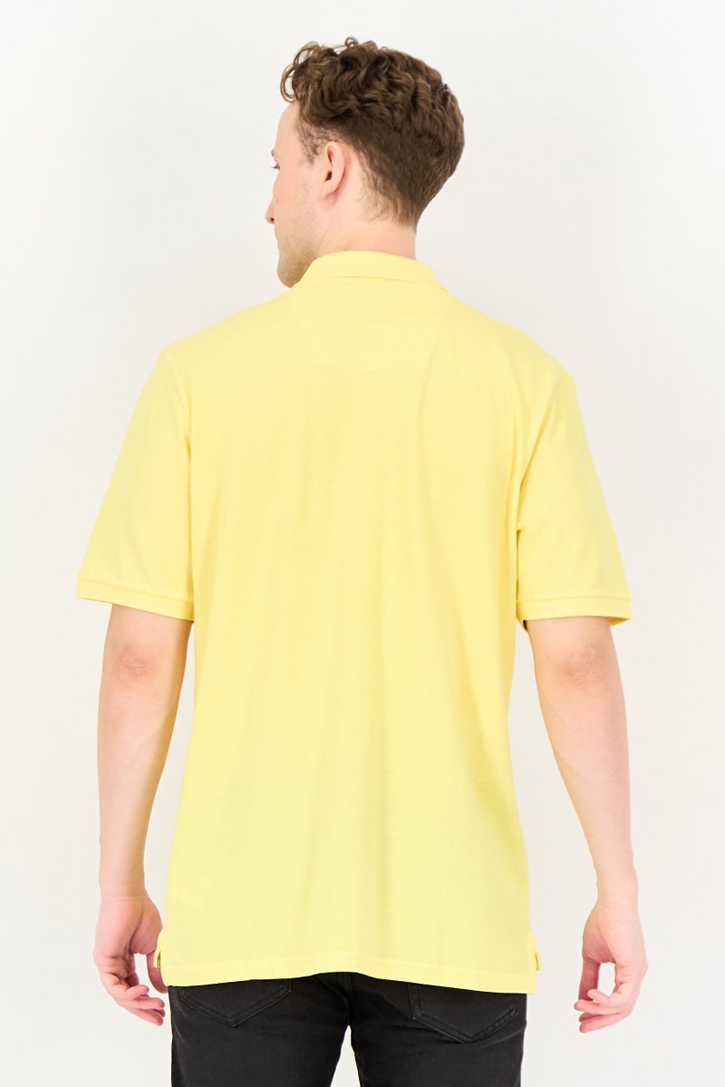 NAUTICA Men Regular Fit Short Sleeve Brand Logo Polo, Yellow - Image 4