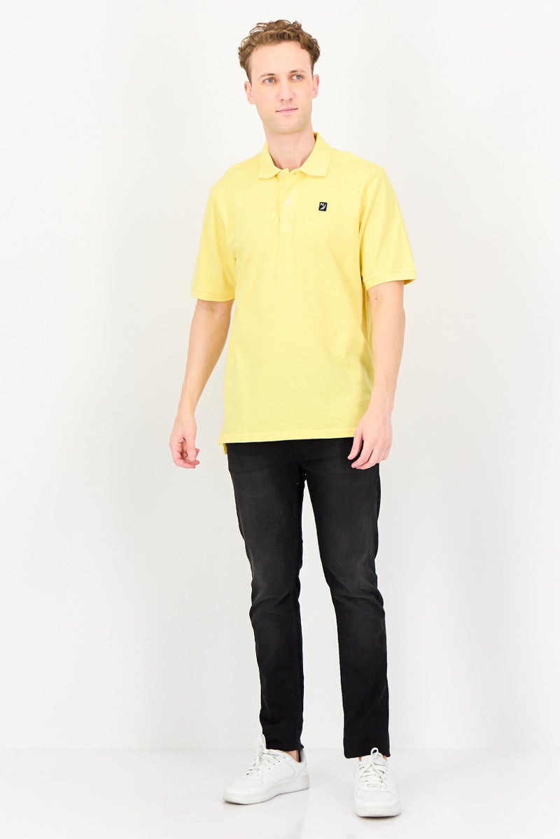 NAUTICA Men Regular Fit Short Sleeve Brand Logo Polo, Yellow - Image 2
