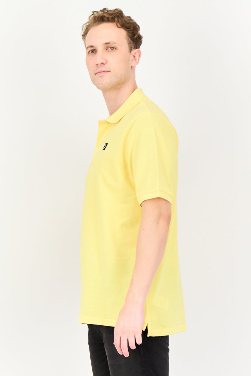 NAUTICA Men Regular Fit Short Sleeve Brand Logo Polo, Yellow - Image 3