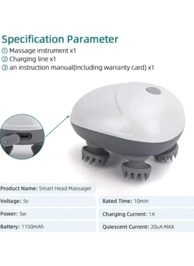Deep Scalp Massager The Comfy Smart Scalp Massager has four heads.
