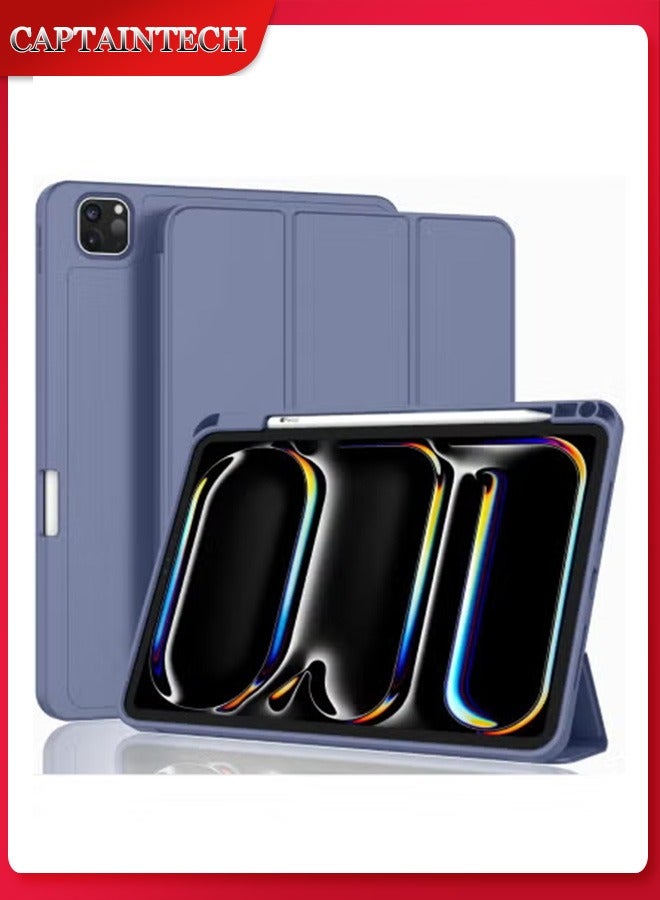 Captaintech 2024 iPad Pro 11 Inch Case (M4, 5th Gen) – Supports Pencil Pro u0026 USB-C Pencil, Touch ID, Auto Wake/Sleep with Pencil Holder - Image 1