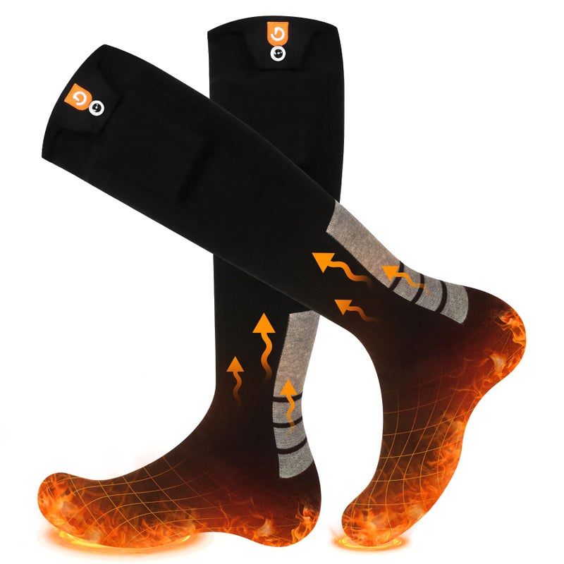GIOIGOO Heated Socks with 4 Heating Levels 6000mAh Rechargeable Electric Heating Socks Washable Thermal Sock Winter Warming Hiking Sock for Adult Men Women Skiing Biking Fishing Running Outdoor Activities - Image 1
