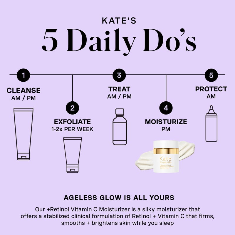 Kate Somerville Retinol Vitamin C Moisturizer â€“ Anti-Aging Overnight Face Cream Brightens, Firms and Smooth Skin, 1.7 Fl Oz - Image 5