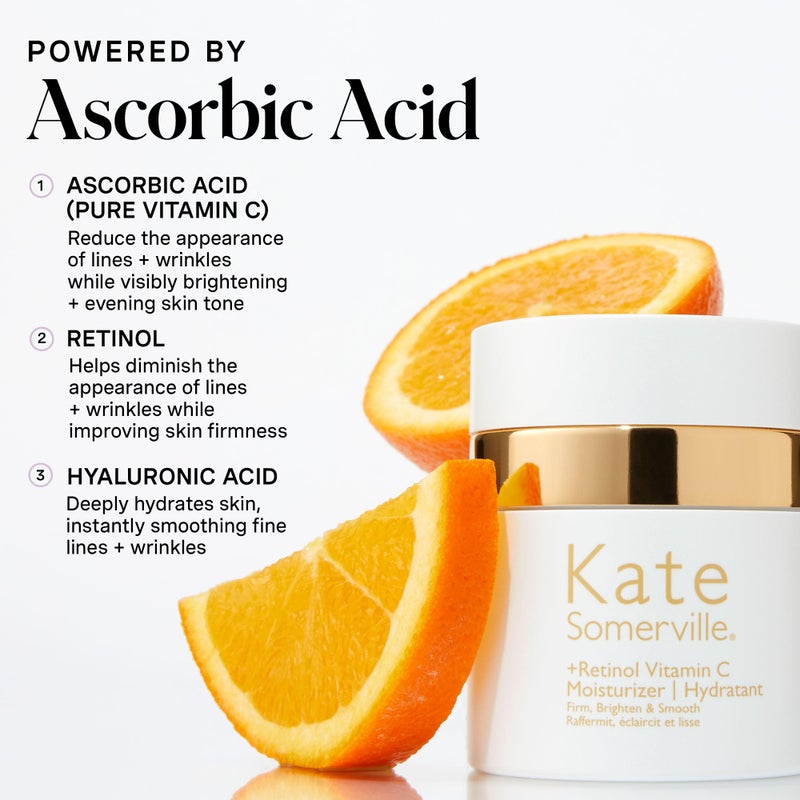 Kate Somerville Retinol Vitamin C Moisturizer â€“ Anti-Aging Overnight Face Cream Brightens, Firms and Smooth Skin, 1.7 Fl Oz - Image 2