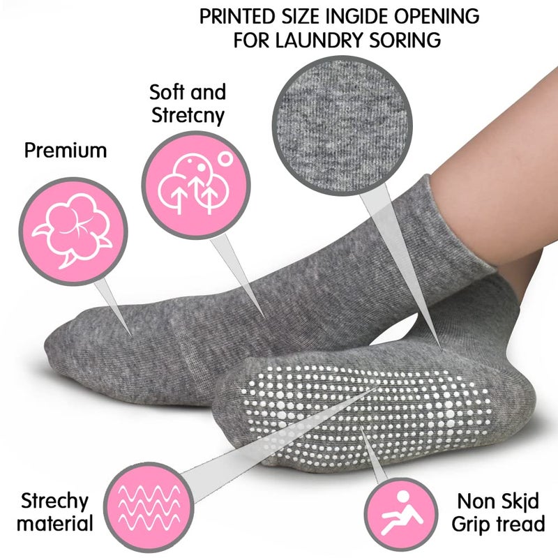 Tphon Toddler Socks with Grippers for Boys Girls, Kids Non Slip Grip Boys Socks 15 Pairs Half Cushion Crew Athletic Sock for 1-3 Years - Image 5