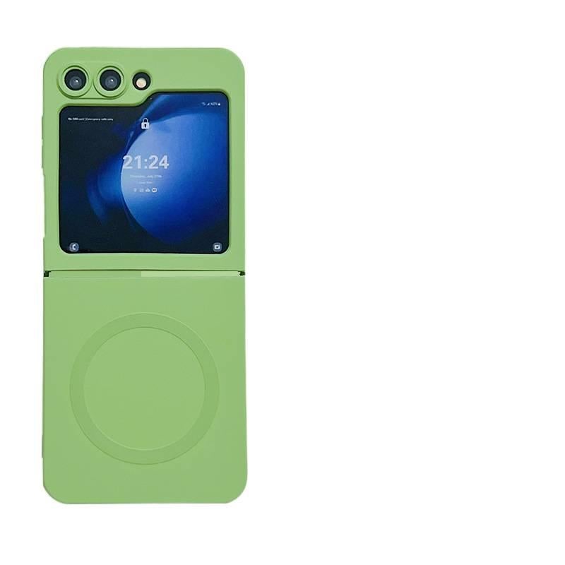 MagSafe Case | Shockproof | Matcha Green | Silicone | Drop Protection | Shockproof Cover for Samsung Galaxy Z Flip 5 - Image 1
