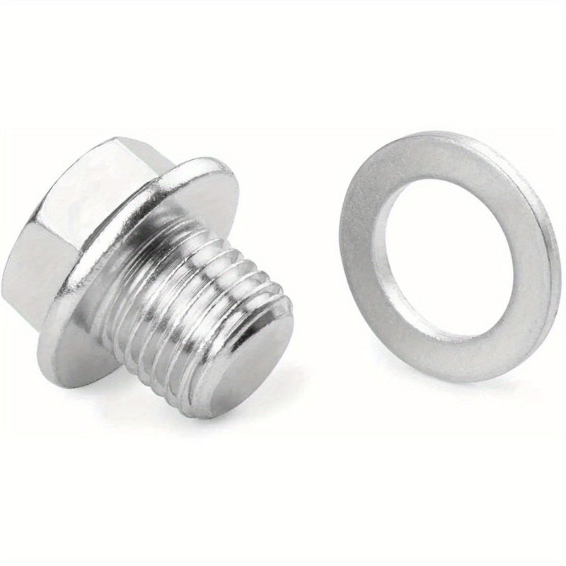 3 Pack Oil Sump Drain Plug Set M14x1.5 Aluminum Gasket Silvery - Image 4