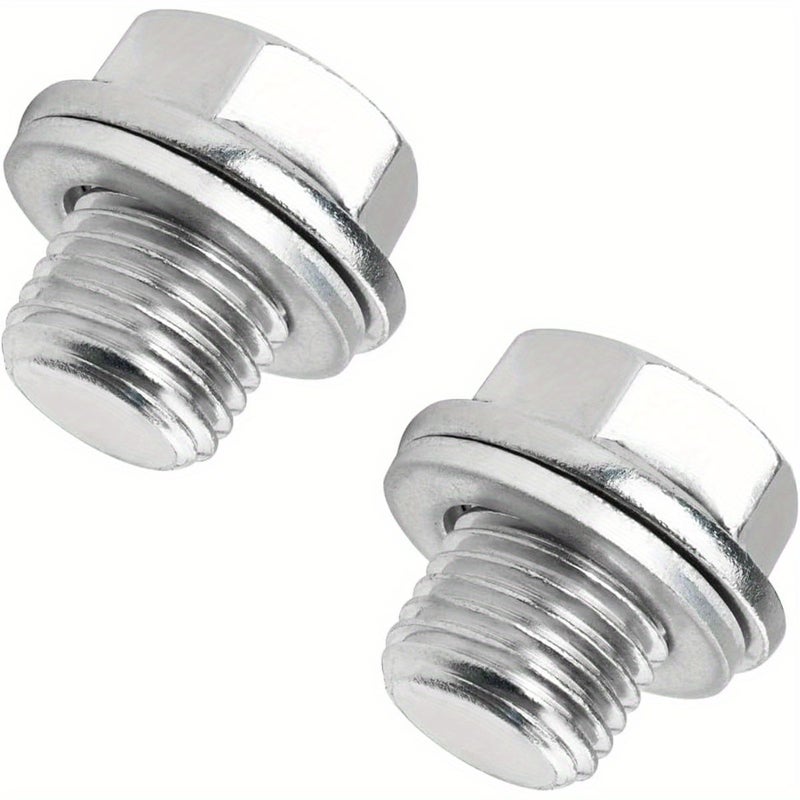 3 Pack Oil Sump Drain Plug Set M14x1.5 Aluminum Gasket Silvery - Image 3