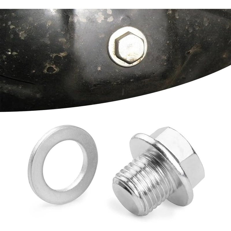 3 Pack Oil Sump Drain Plug Set M14x1.5 Aluminum Gasket Silvery - Image 5