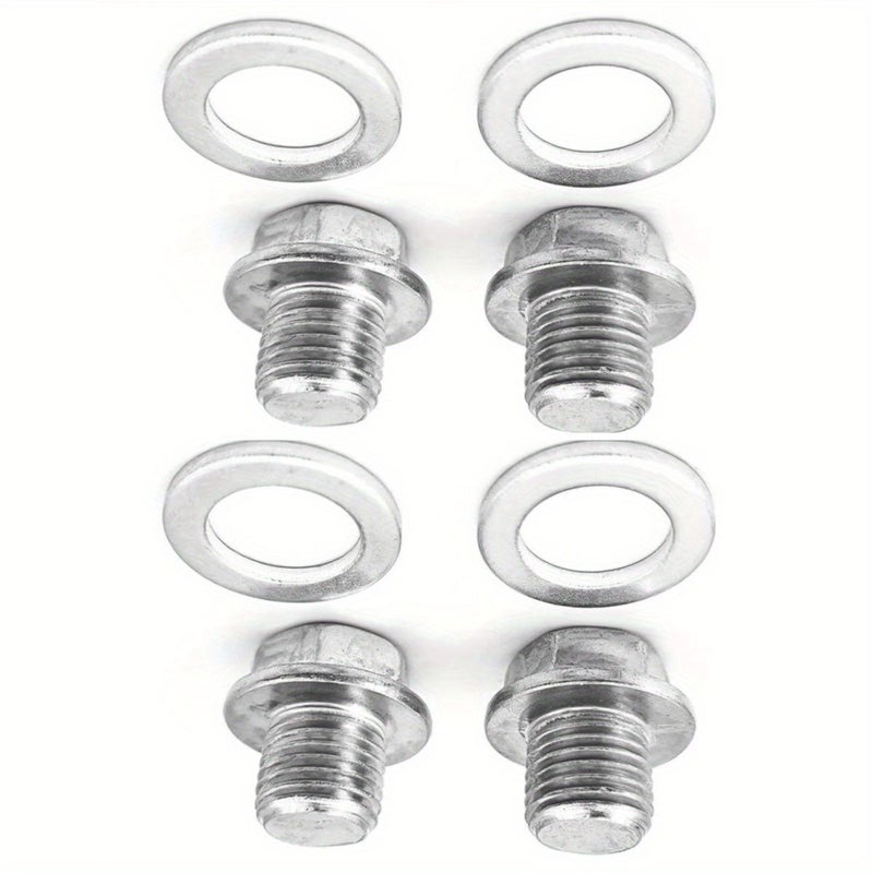 3 Pack Oil Sump Drain Plug Set M14x1.5 Aluminum Gasket Silvery - Image 1