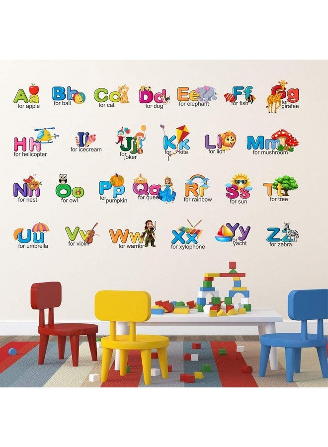 Wallstick ملصق حائط من فينيل بي في سي للأطفال لتعلم التعليم في الحضانة ورياض الأطفال - حروف الأبجدية (120 × 70 سم) - Image 1