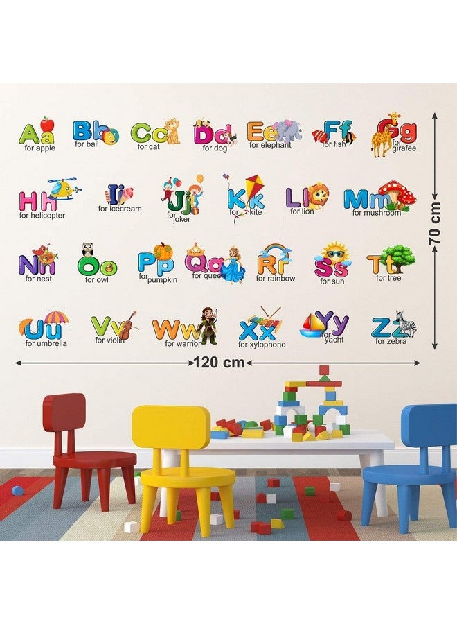 Wallstick ملصق حائط من فينيل بي في سي للأطفال لتعلم التعليم في الحضانة ورياض الأطفال - حروف الأبجدية (120 × 70 سم) - Image 2