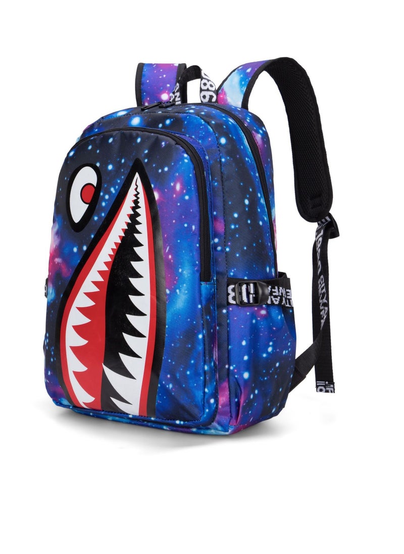 Taiahiro Oxford cloth Shark schoolbag, large-capacity schoolbag for primary and secondary school students, backpack with personality and simplicity.  - Image 1