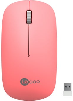 lecoo WS214 Wireless 1200DPI 3-Button Optical Mouse Pink  - Image 1