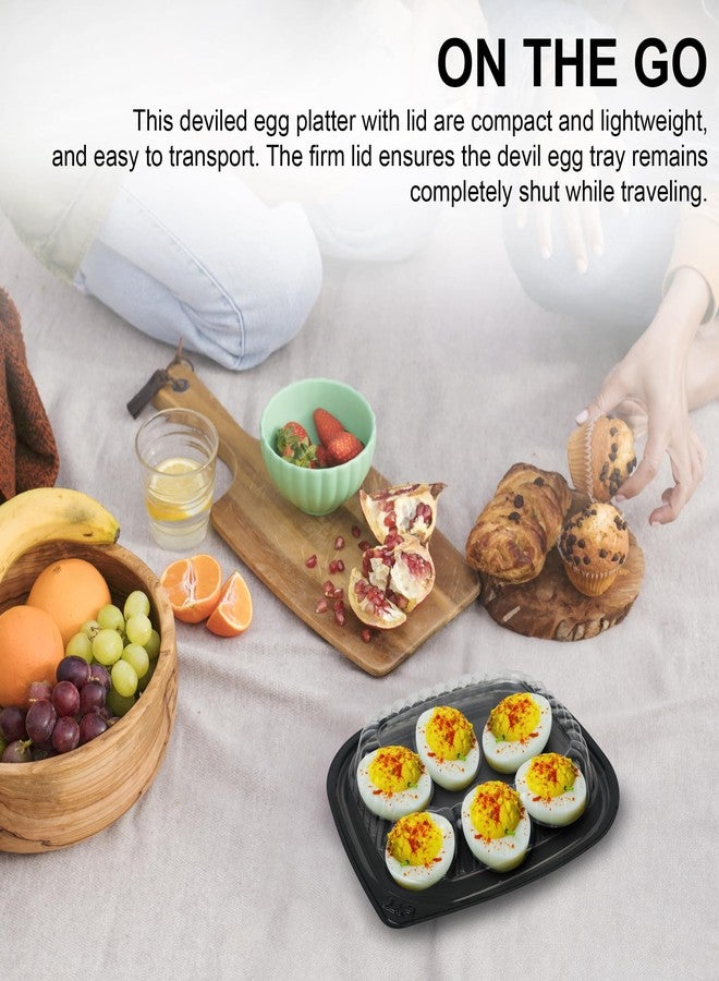 MT Products Clear Deviled Egg Containers Holds 6 Eggs 6.5" x 5.63" x 1.19" - Durable Egg Platter Tray (Pack of 12) - Made in the USA - Image 4