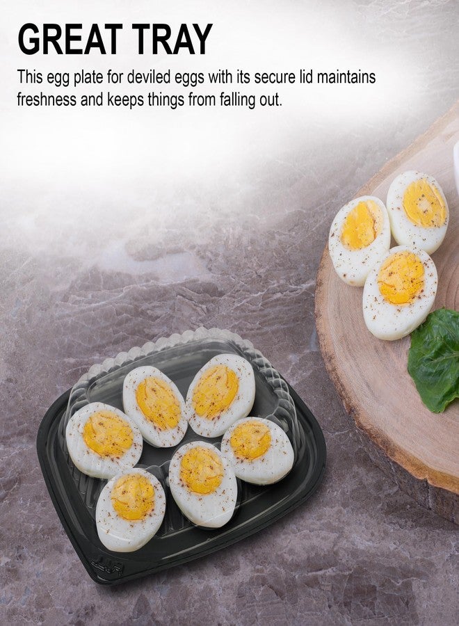 MT Products Clear Deviled Egg Containers Holds 6 Eggs 6.5" x 5.63" x 1.19" - Durable Egg Platter Tray (Pack of 12) - Made in the USA - Image 3