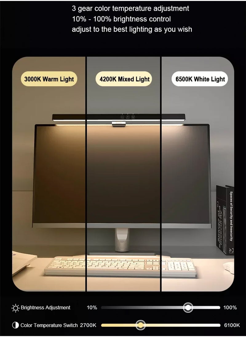 EzzySo - RGB LED Computer Monitor Light Bar Eye Protection Hanging Lamp with Dimming for Learning Reading Work - Image 1