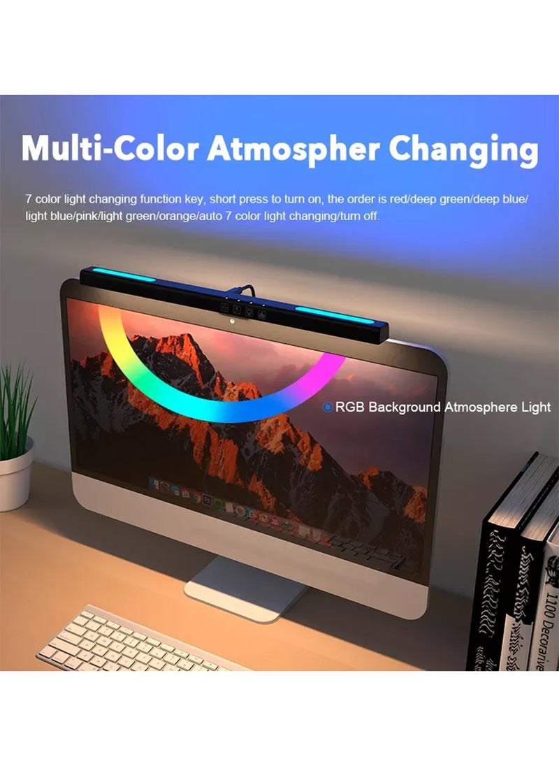 EzzySo - RGB LED Computer Monitor Light Bar Eye Protection Hanging Lamp with Dimming for Learning Reading Work - Image 1
