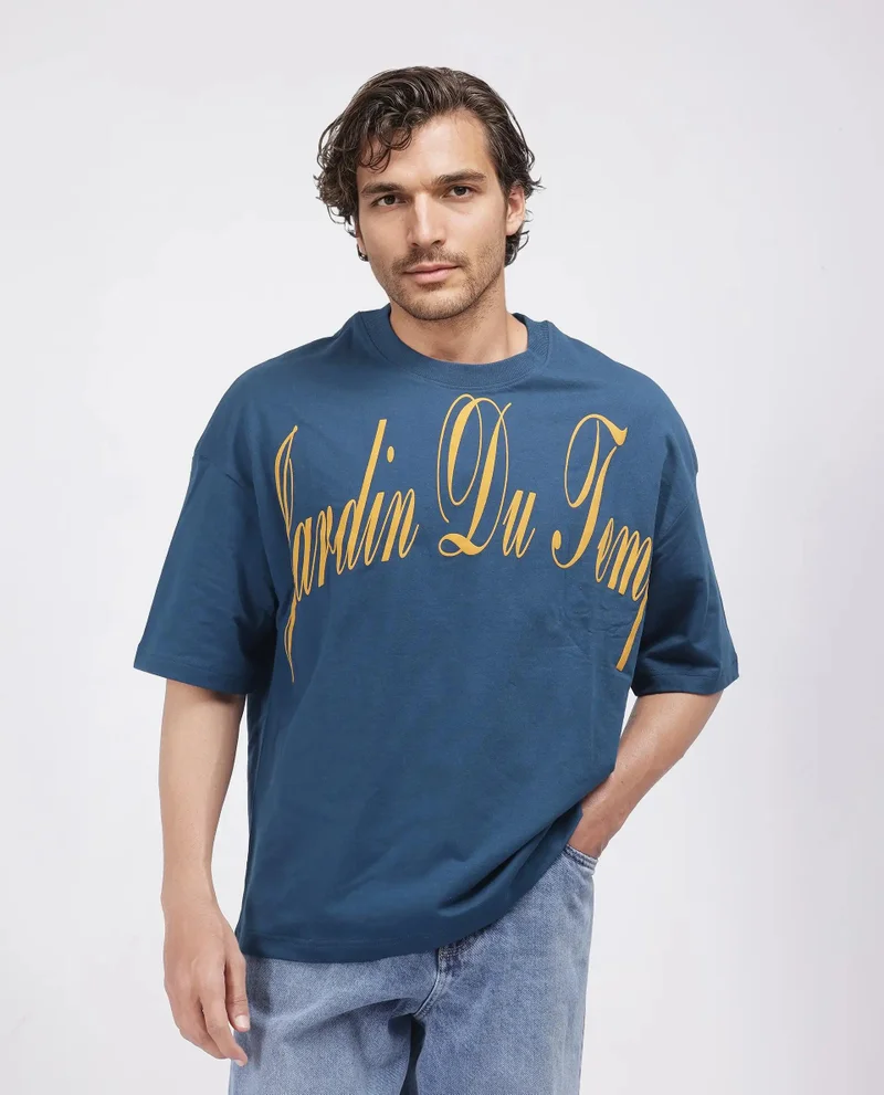 Rare Rabbit Men's Graphic Print Oversized T-Shirt