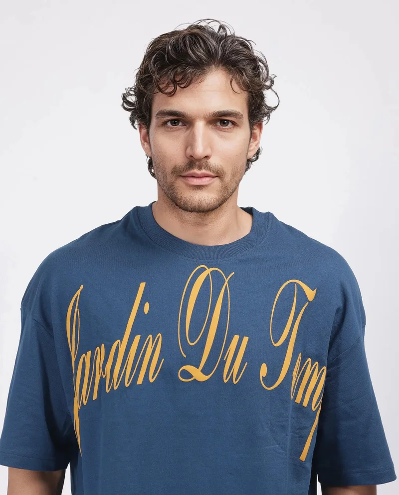 Rare Rabbit Men's Graphic Print Oversized T-Shirt