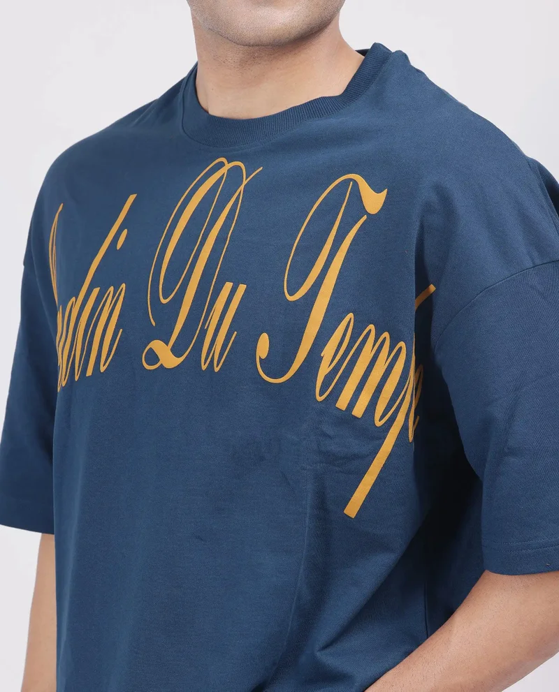 Rare Rabbit Men's Graphic Print Oversized T-Shirt