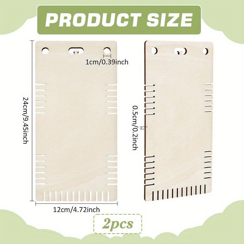 2pcs Wooden Thread Winding Boards For Cross Stitch Jewelry Making Floss Bobbin Organizer Cards Natural Finish With Pre Drilled Holes - Image 3