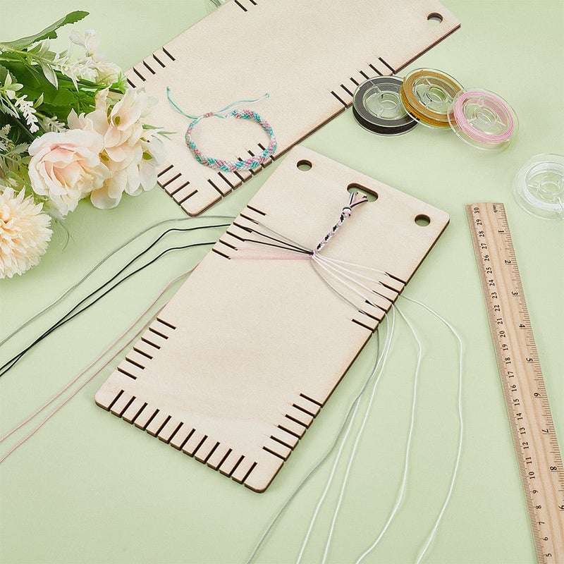 2pcs Wooden Thread Winding Boards For Cross Stitch Jewelry Making Floss Bobbin Organizer Cards Natural Finish With Pre Drilled Holes - Image 1