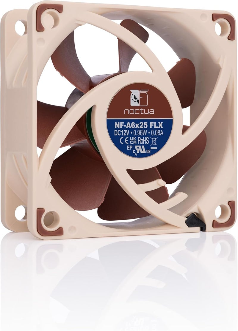 NOCTUA Noctua NFA6x25 FLX Fan  60mm NFA6X25 FLX Computer case NFA6X25_FLX NFA6X25 FLX Computer case Fan 6 cm 1600 RPM 3000 RPM 193 dB  - Image 2