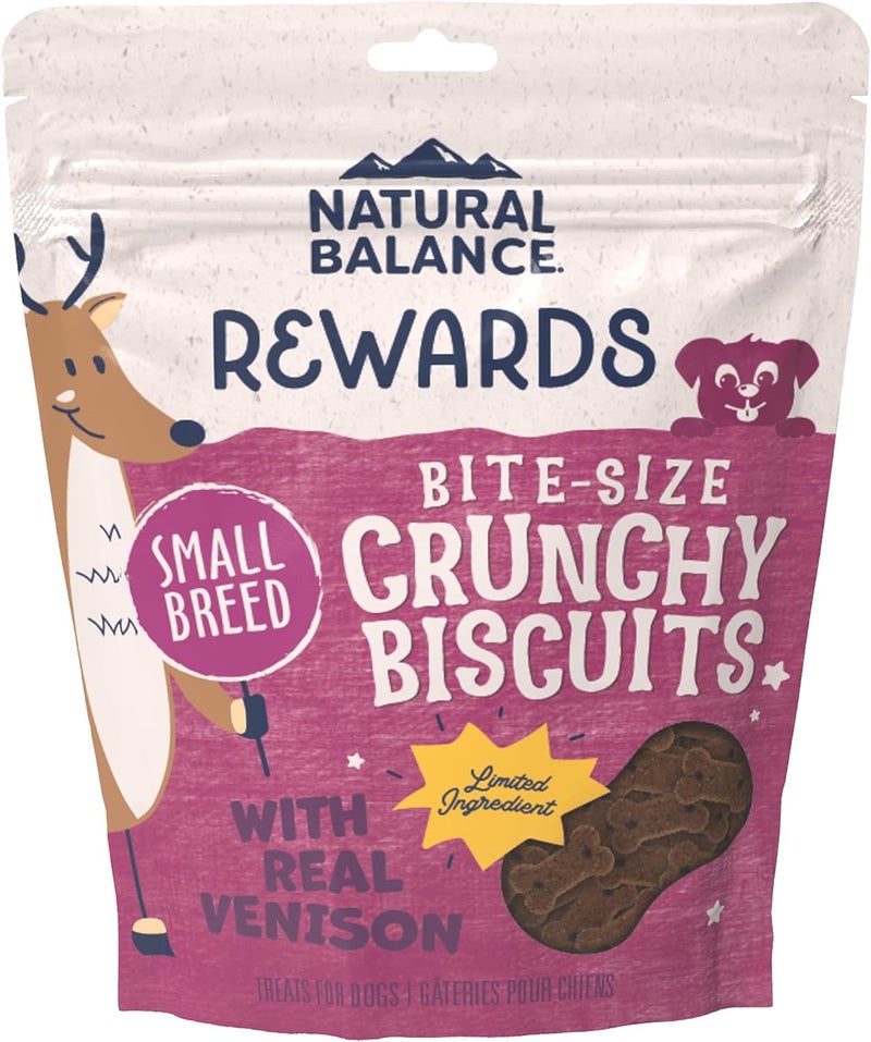 Natural Balance Rewards Bite-Size Crunchy Biscuits for Small Breeds with Real Venison - 8oz - Image 1