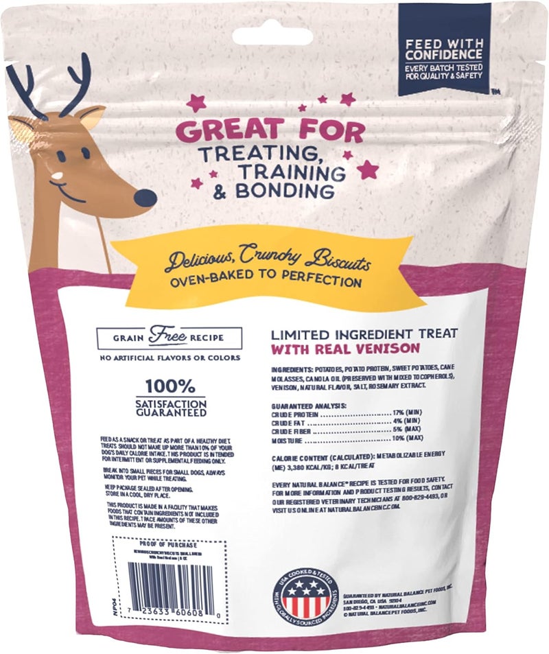 Natural Balance Rewards Bite-Size Crunchy Biscuits for Small Breeds with Real Venison - 8oz - Image 3