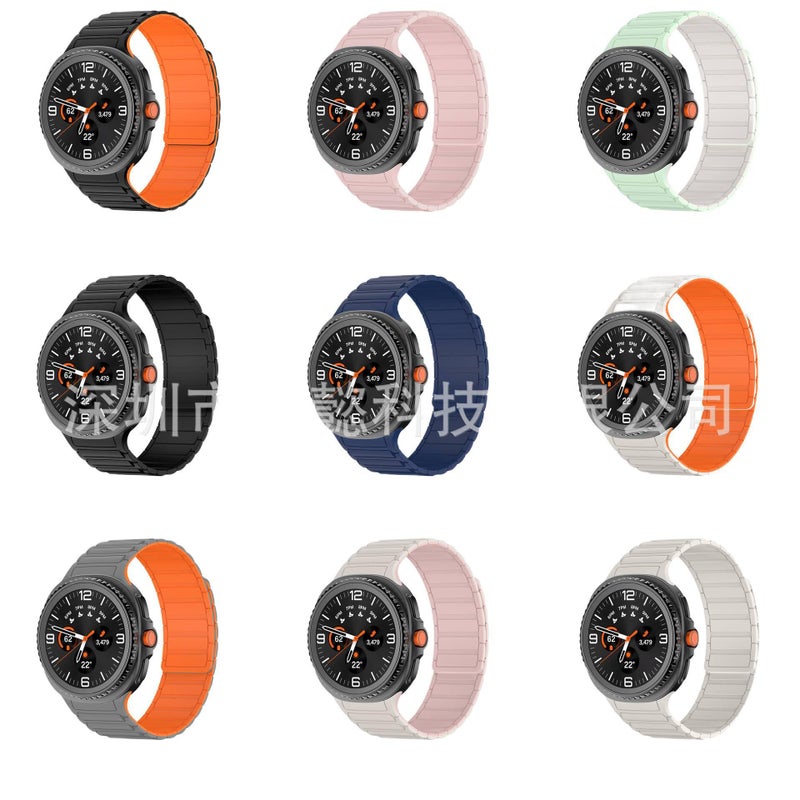 سوار ساعة ذكية رياضي من السيليكون متوافق مع Samsung Galaxy Watch 8 بملاءمة قابلة للتعديل وحزام ناعم للاستبدال اليومي باللون أسود قابل للتعديل - Image 3