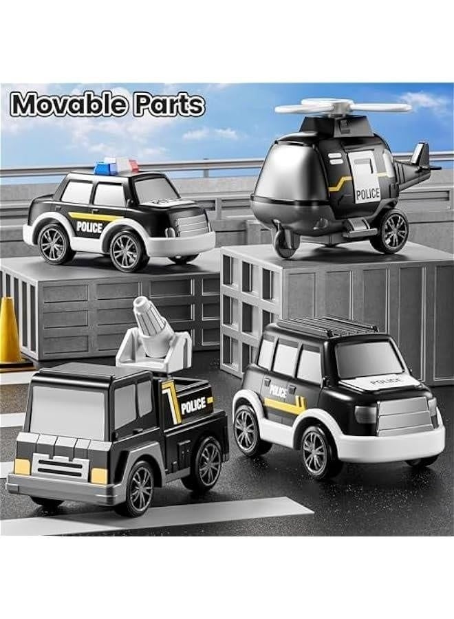 xppier Police Truck Toy for 3 4 5 6 Years Old Boys - Carrier Vehicle Toy Set with 3 Small Cars and 1 Helicopter, Kids Firction Powered Car for Age 3-9, Gifts for Boys and Girls - Image 4