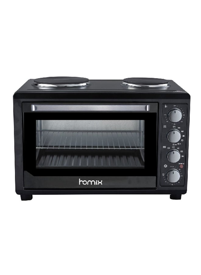 homix - Contemporary Rectangular Toaster Oven with 2 Hotplate Black 45 L TO-453RCLH2 - Image 1