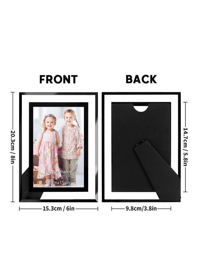 4x6 Picture Frames Set of 4, Glass Photo Frames with Black Border, HD Photo Holder Only for Tabletop Display, Wedding Frames for Couple, Home Decoration - Image 2