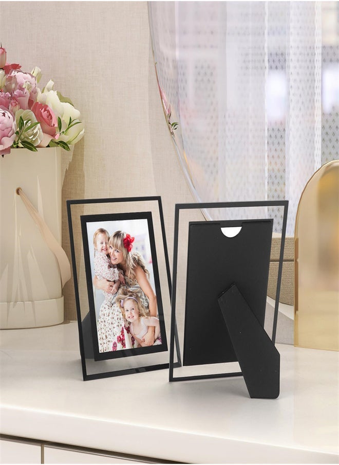 4x6 Picture Frames Set of 4, Glass Photo Frames with Black Border, HD Photo Holder Only for Tabletop Display, Wedding Frames for Couple, Home Decoration - Image 4