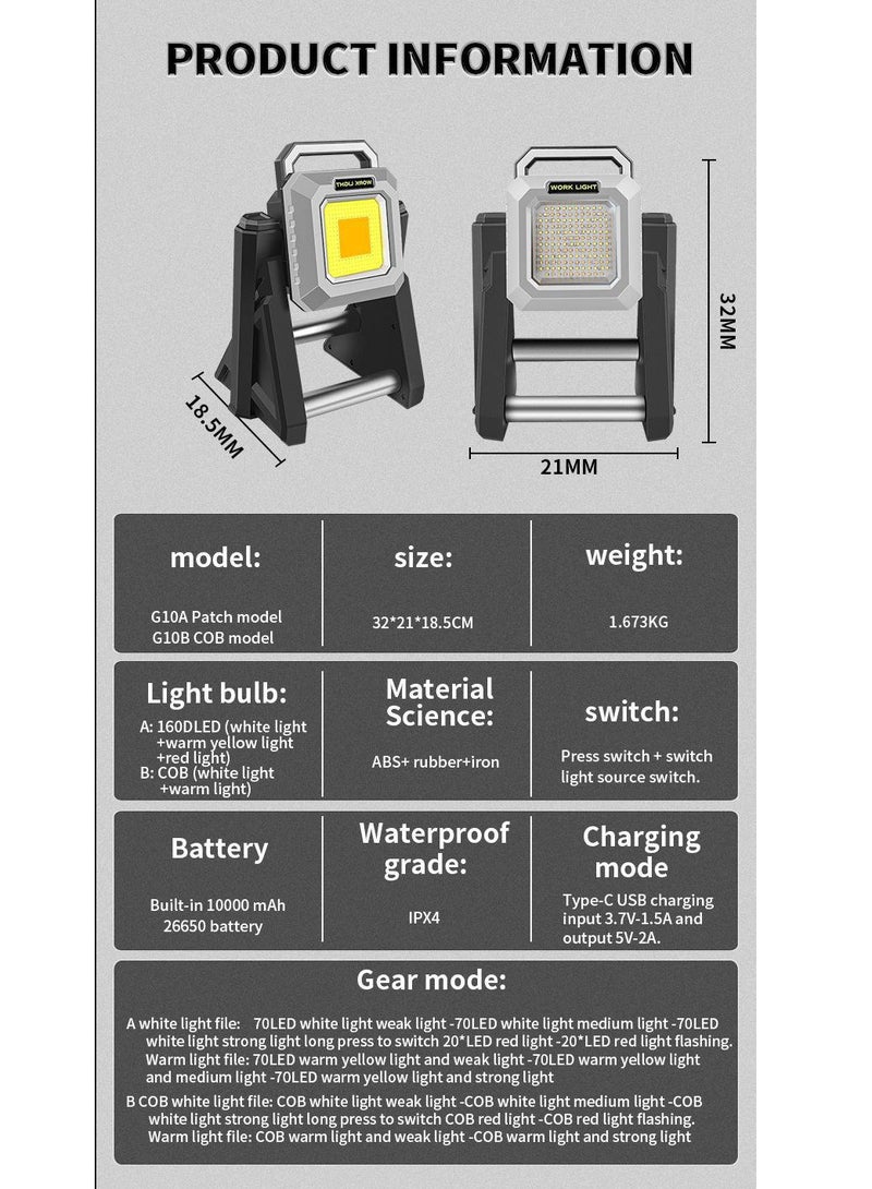 Generic Heavy Duty Professional Work Light With Telescopic Stand Rechargeable and Power Bank - Image 5