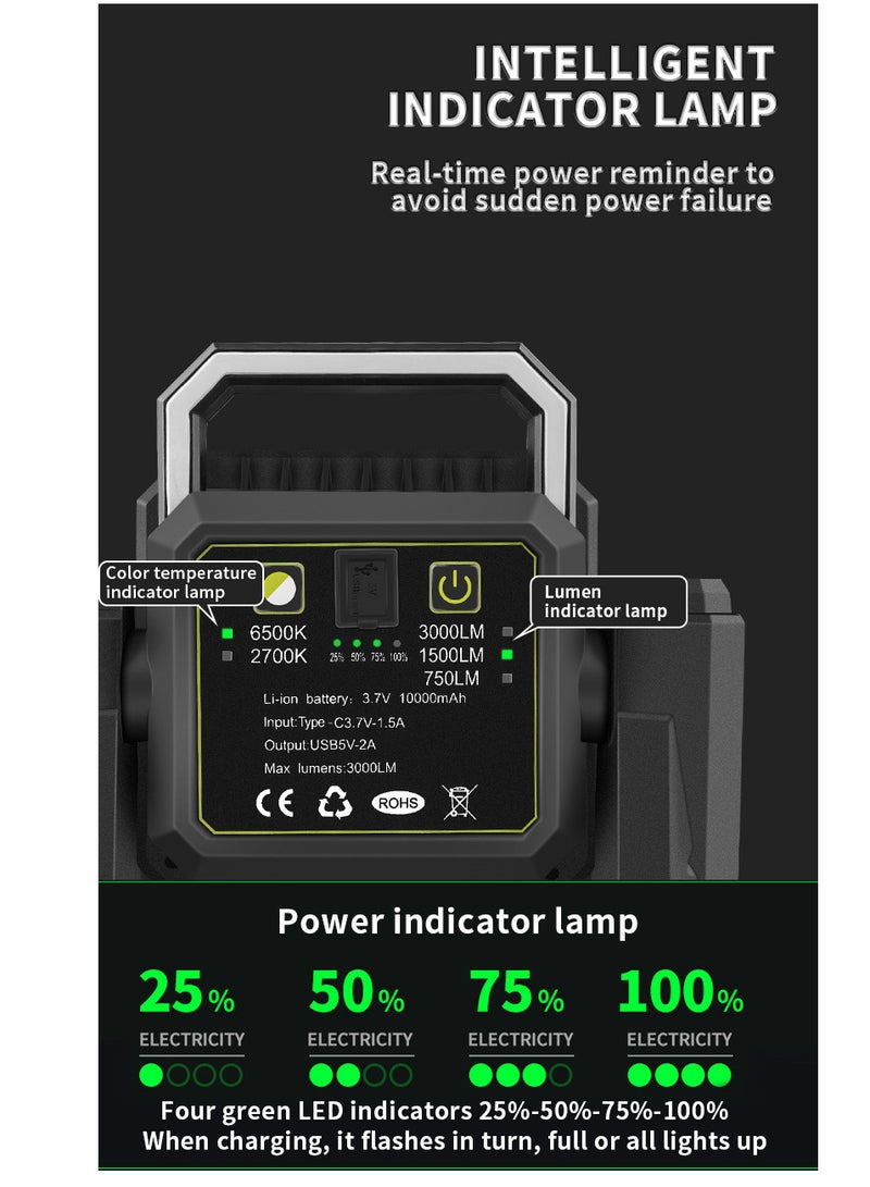 Generic Heavy Duty Professional Work Light With Telescopic Stand Rechargeable and Power Bank - Image 4