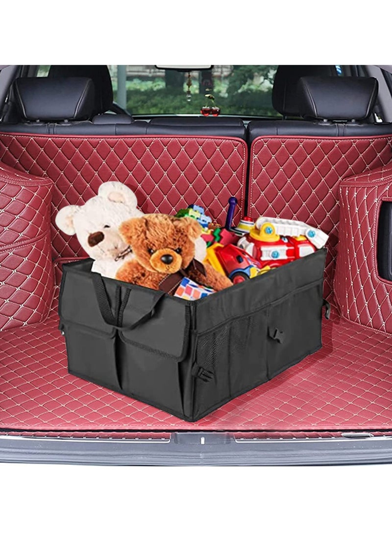 Car Boot Organiser, Collapsible Car Organiser, Adjustable Straps Super Large Volume,  Large Anti Slip Car Boot Tidy Storage, Durable for All Vehicle(Black) - Image 4