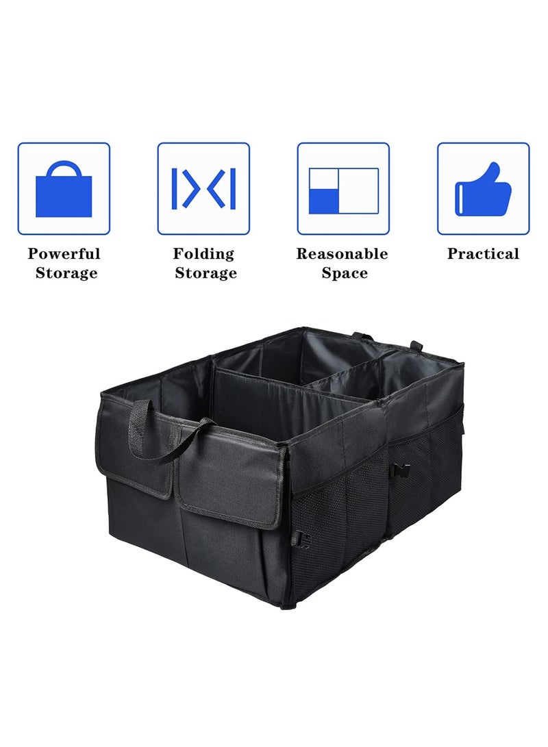 Car Boot Organiser, Collapsible Car Organiser, Adjustable Straps Super Large Volume,  Large Anti Slip Car Boot Tidy Storage, Durable for All Vehicle(Black) - Image 5