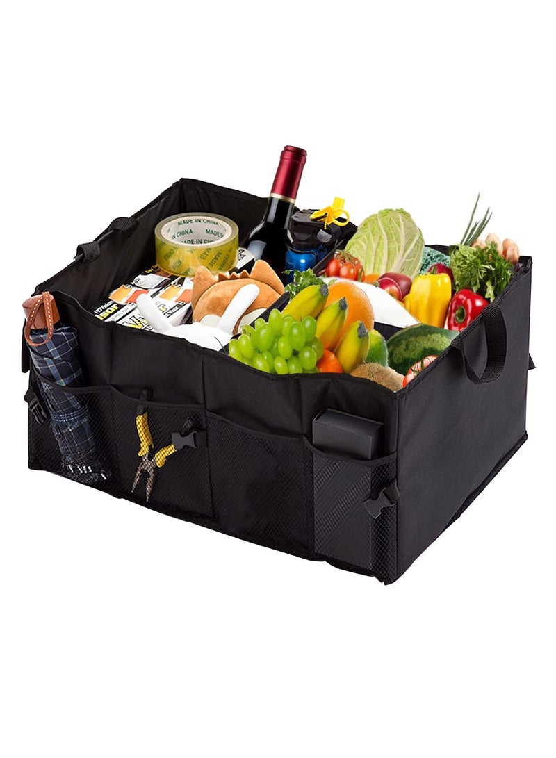 Car Boot Organiser, Collapsible Car Organiser, Adjustable Straps Super Large Volume,  Large Anti Slip Car Boot Tidy Storage, Durable for All Vehicle(Black) - Image 1