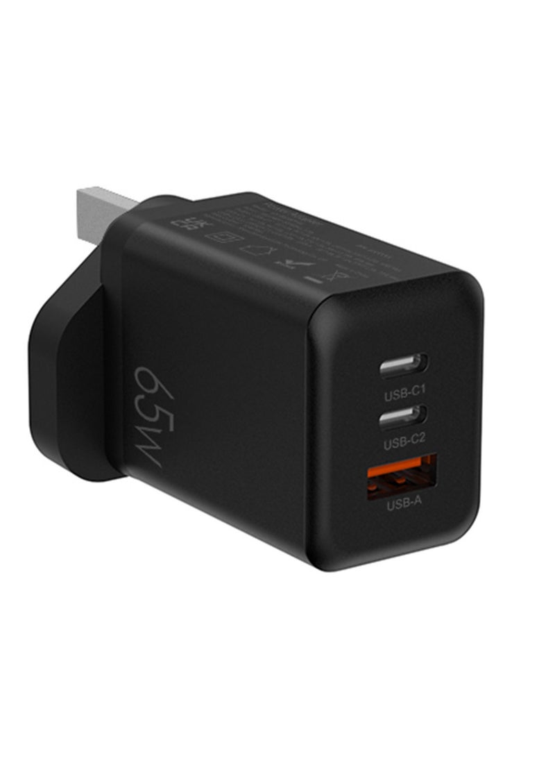 3-Port GaN 65W Adapter, USB C to USB C, USB A to USB C Laptop/Mobile Phone/Tablet Fast Charger, Support iPhone 16 Pro Max 40W Super Fast Charging, With 100W Type-C Charging Cable For iPhone 14 Pro Max, iPhone 15 Pro Max, iPhone 16 Pro Max, HUAWEI Pura 70 Pro, Samsung S24 Ultra, and Various Devices